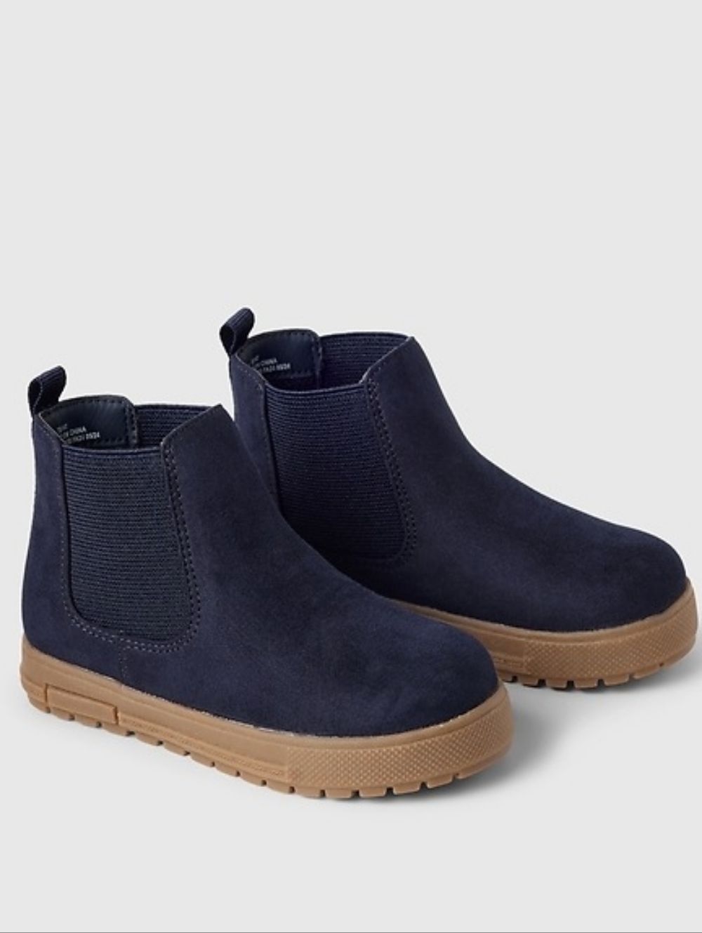 Gap Toddler Chelsea Boots High Top Sneakers Size 6 Navy Blue Suede Gum Sole